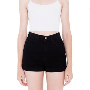 American Apparel black high waisted shorts